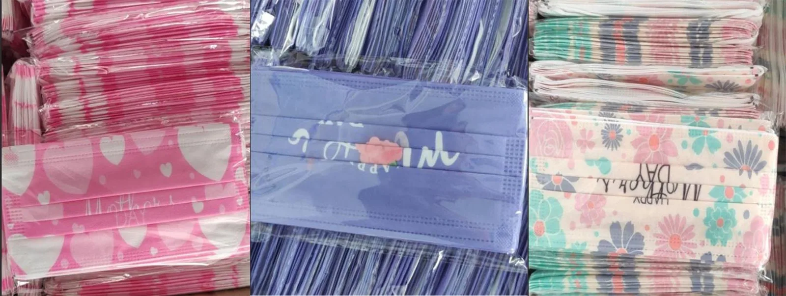 

Floral Heart Disposable Masks Adult Face Mask Mother's Day 3ply Facial Mouth Mask Pink Mouth Cap Mascarillas Mascara 10pcs