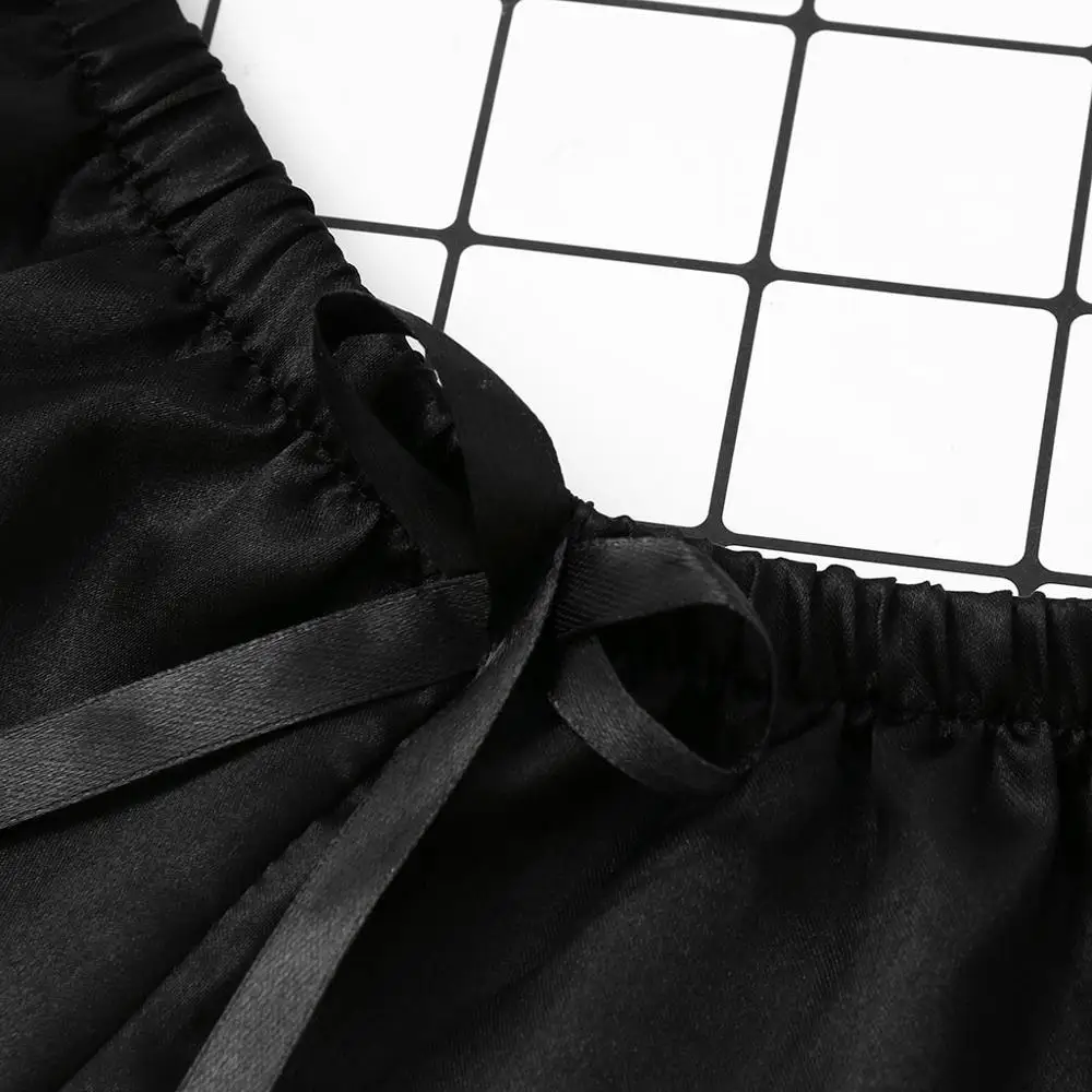 Пикантная Пижама женский Шелковый кружевной комплект нижнего белья ночное белье