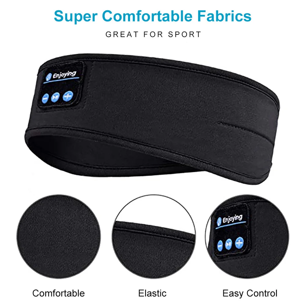New Comfortable Wireless Bluetooth Sleeping Headphones Eye Mask Soft Sports Headband Music Headset Yoga Fitness For Running | Электроника
