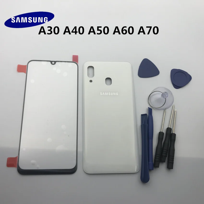 Новое оригинальное заднее стекло Samsung Galaxy A30 A40 A50 A60 A70 2019 Крышка батарейного