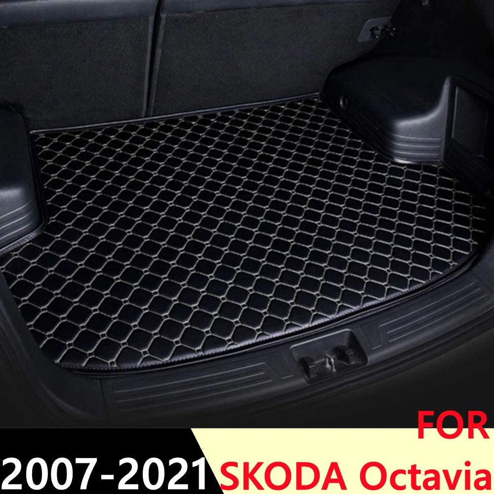 

SJ Custom Waterproof Car Trunk Mat AUTO Tail Boot Tray Liner Cargo Carpet Pad Protector Fit For SKODA Octavia Sedan 2007 08-2021