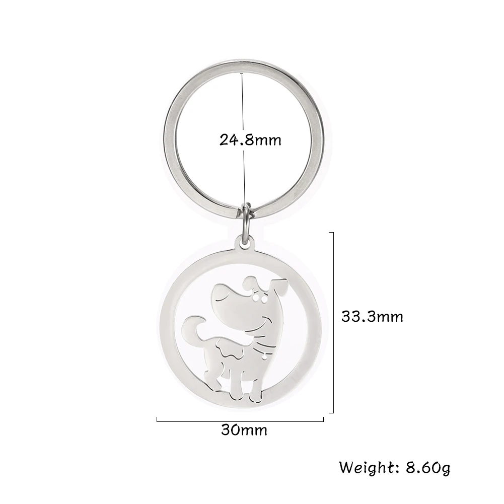 Teamer Милая собака Дракон носорога брелки Нержавеющая сталь животных Подвесной