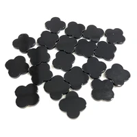12mm genuine black onyx lucky flower agate beads for jewelry making pendant earring ring accessories 10pcslot