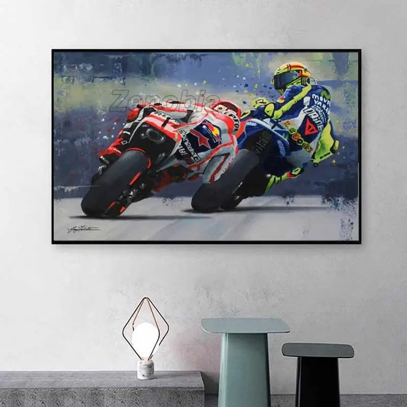 

Figure Poster Home Decor Bike Rider for Bedroom and Living Room Wall Art Hd Printing Pictures Frameless Style