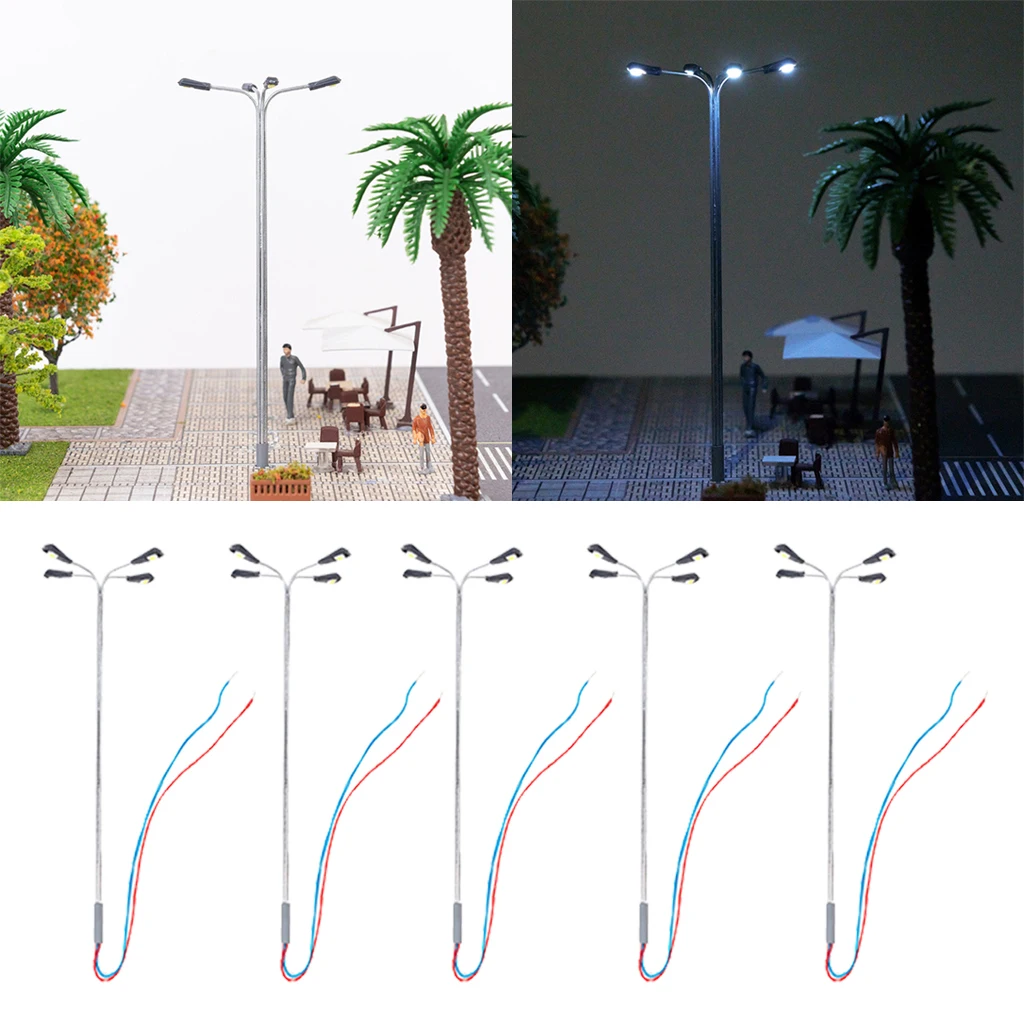 5x модель лампы поезда уличные фонари Хо ОО светодиодный макет Аксессуары Четыре