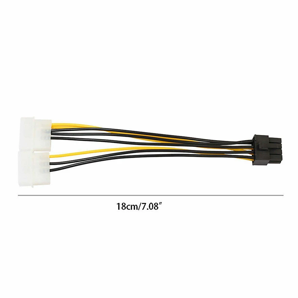 

18cm 8Pin To Dual 4Pin Video Card Power Cord Y Shape 8 Pin PCI Express To Dual 4 Pin Molex Graphics Card Power Cable