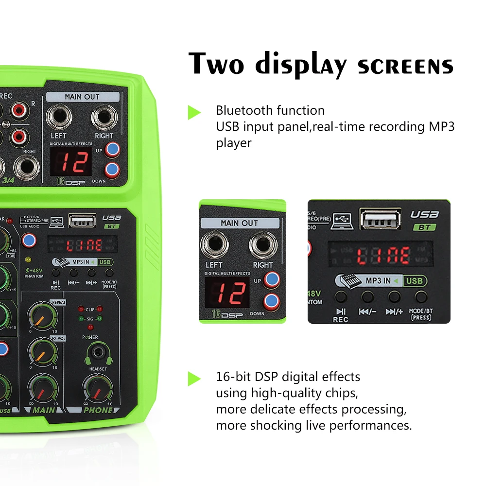 XTUGA 4 канала аудио миксер Многофункциональный ПК интерфейс микшерная консоль