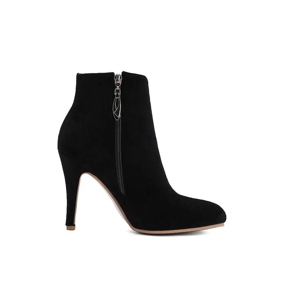 hot brand new elegant gray black women ankle boots sexy crystal lady dress shoes high heel plus small big size 10 32 45 48 free global shipping