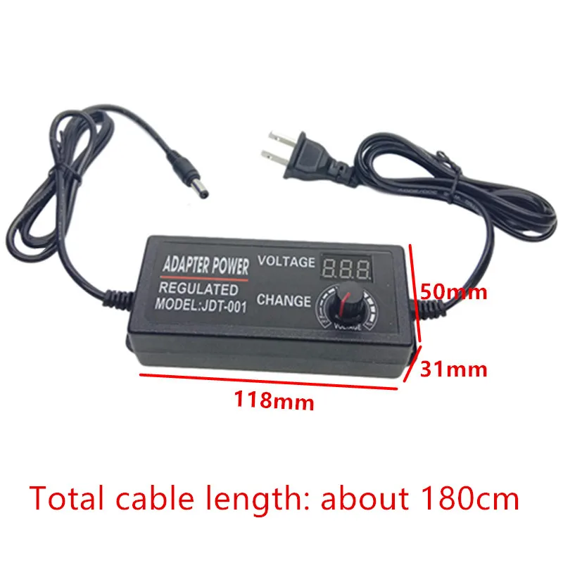 Адаптер питания регулируемый с дисплеем напряжения 3 в 4 5 В 6 7 8 9 10 11 12 5A |