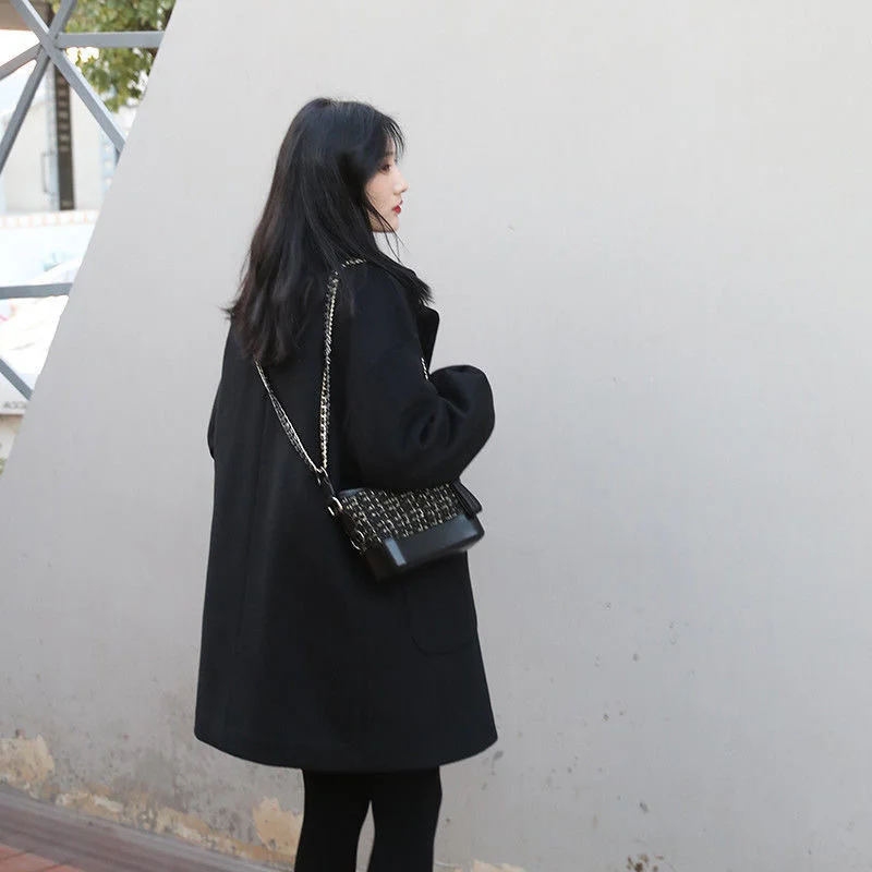 

Женское шерстяное пальто в стиле преппи, новинка осень-зима 2021