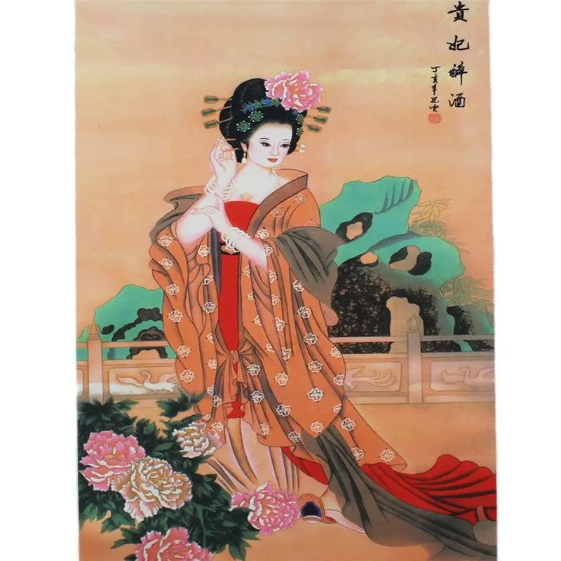 

Картина из шелка Yang Guifei, декоративная картина из прокрутки, китайские характеристики, новинка