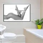 Современная Картина на холсте с длинными лапами для привлекательной леди, настенные художественные картины для украшения ванной комнаты, искусственные рисунки без рамки