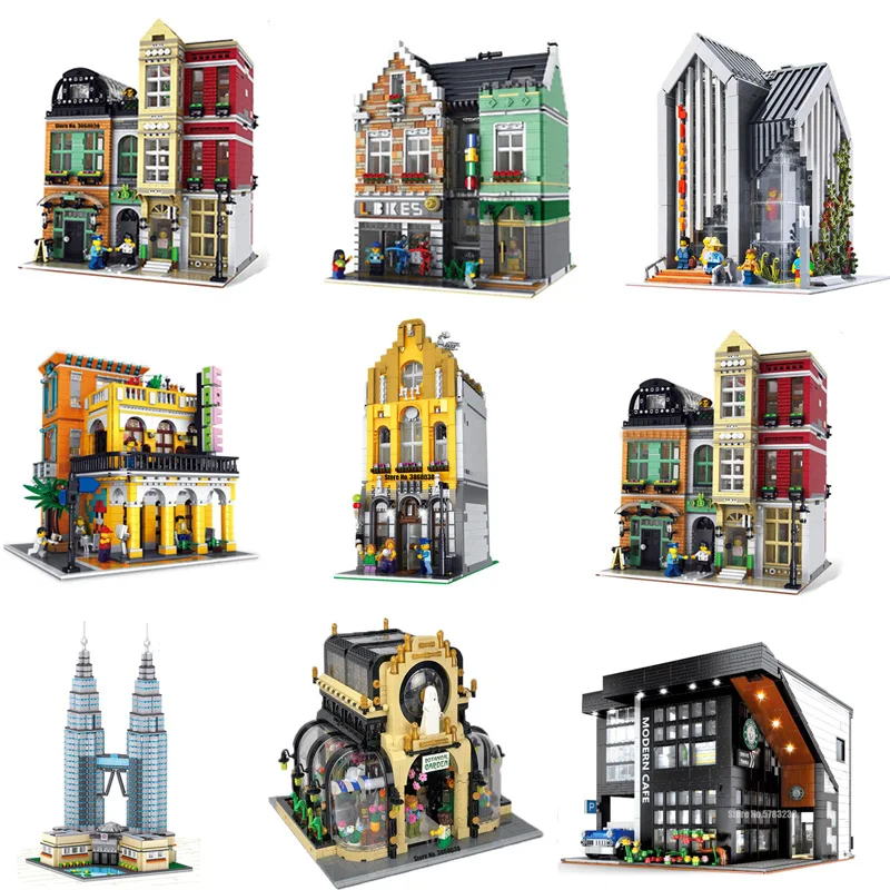 

Street View Palace Cinema Lunatic Hospital Toy Shop Afol Square The Queen Bricktoria Sanctorum Christmas Building Block Gift
