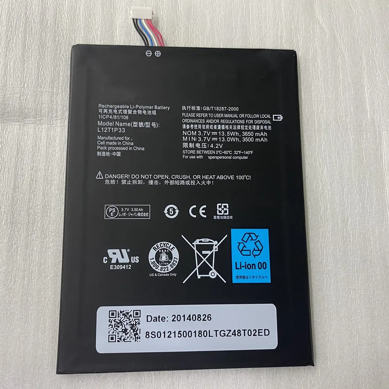 

3650mAh Battery For Lenovo IdeaTab lepad A1000 A1010 A5000 A3000 A3000-H Batterie Batterij L12D1P31 L12T1P33