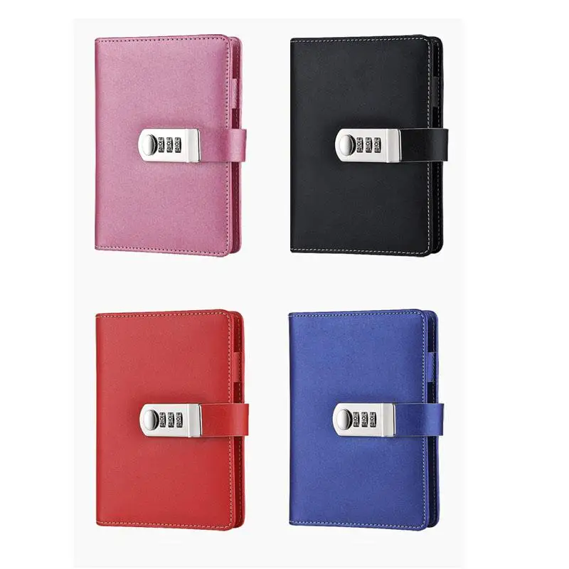 

Leather Notebook With Lock Code Personal Diary Business Notepad Customized Office School Supplies Gift Notebook Paper Note Pad