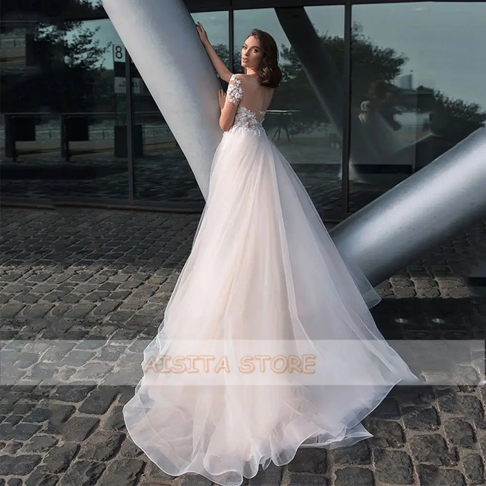 Женское свадебное платье It's yiiya белое элегантное кружевное со шлейфом и
