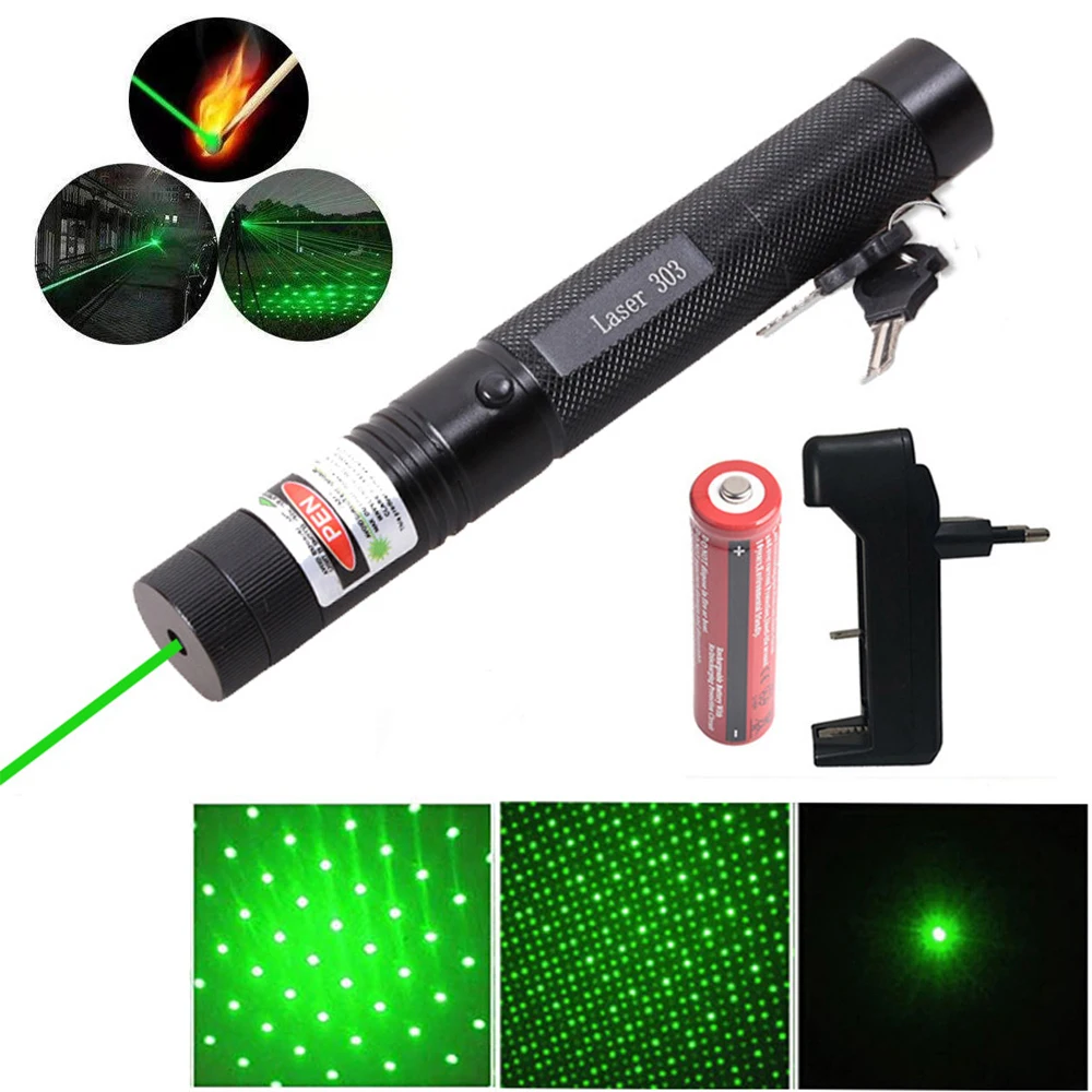 

High Power Laser 303 Pointer Green Laser Sight 532nm 5mw Green Light Red Light Laser Equipment Adjustable Focus Laser Sight