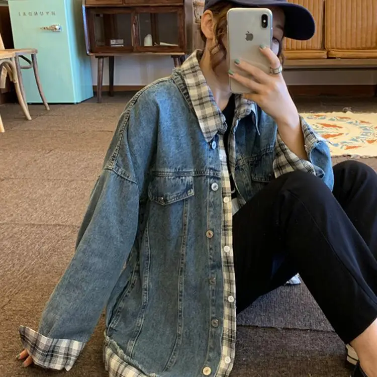 Ковбойские куртки для женщин в раннюю осень новинка шикарный Свободный кардиган