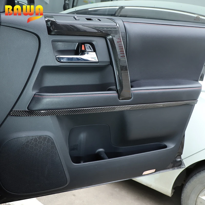 

BAWA Soft Carbon Fiber Car Door Handle Side Decoration Cover Stickers for Toyota 4Runner 2010 Up Interior Accessories
