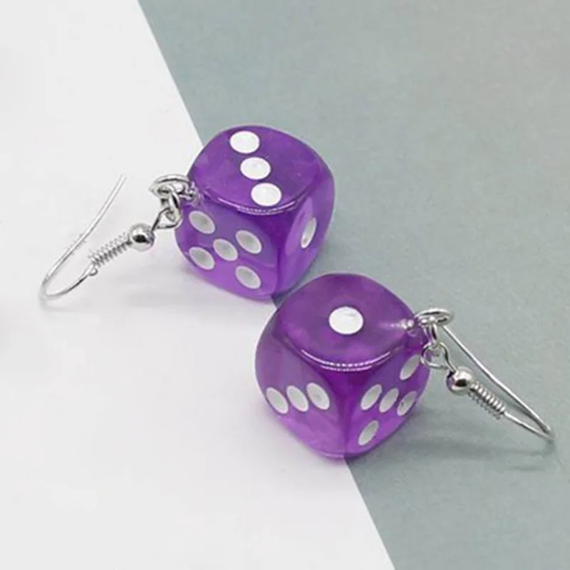 Забавная 3D кость подвеска серьги кисточка казино для женщин карамельный цвет