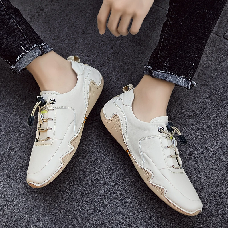 Мужская обувь Кожаные мужские лоферы Повседневная Уличная Модная для вождения с