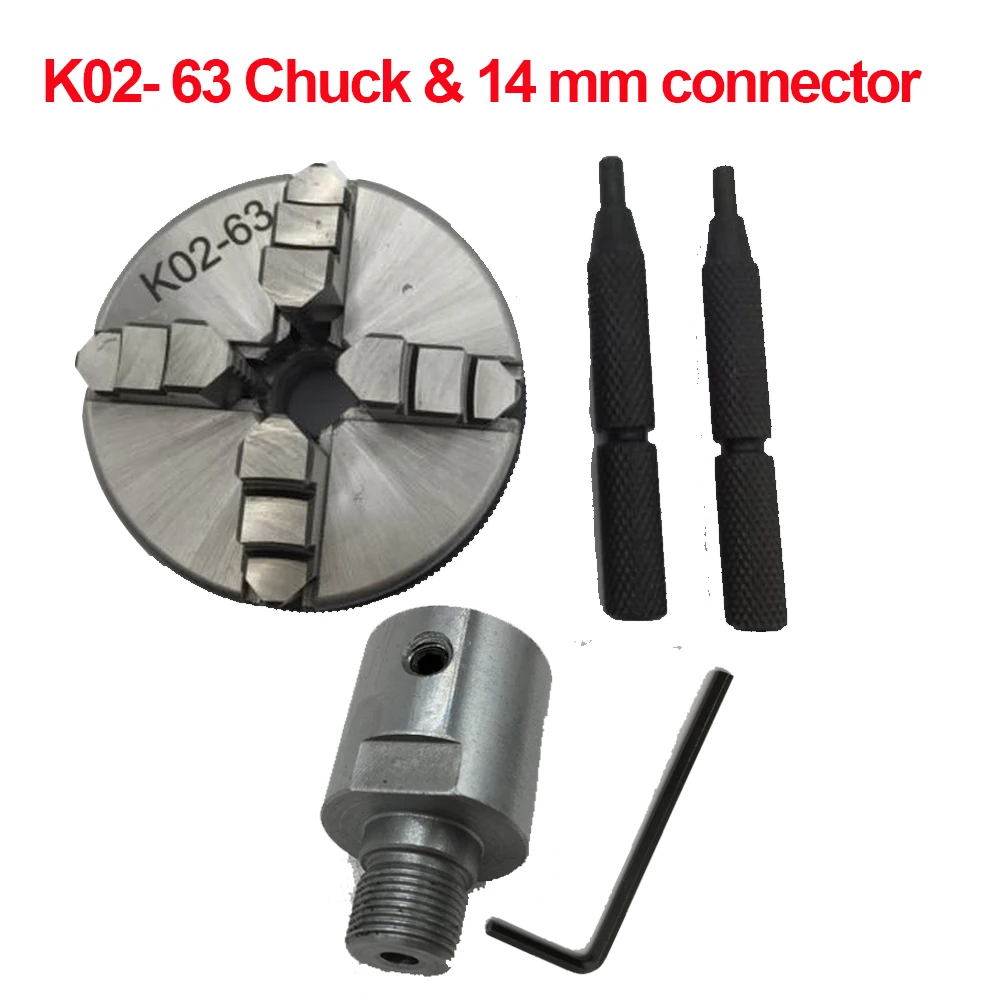 

Chuck Sanou K02-63 63mm 2.5" LATHE Chuck 4 Jaw Manual Mini Self-Centering with Connecting Rod Connector for CNC Woodworking