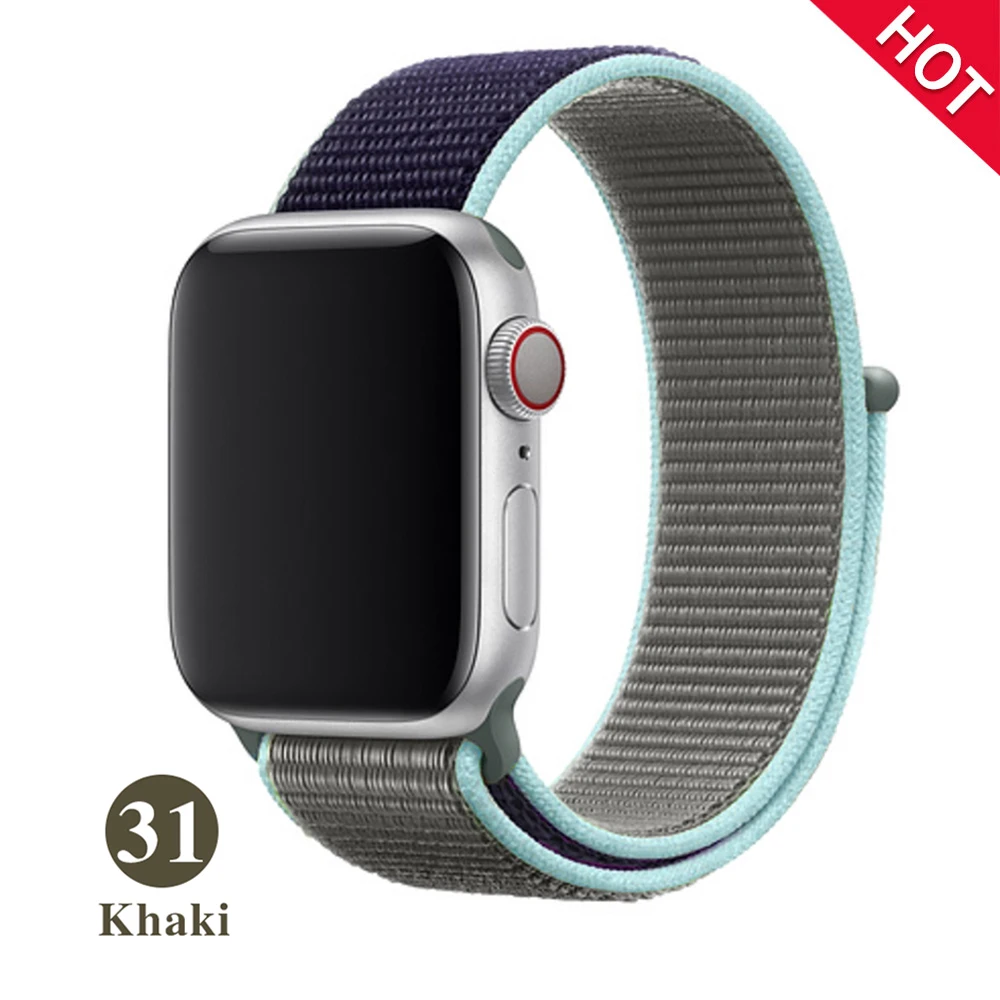 Khaki Ремешок для Apple Watch серии 5 4 iwatch 42 мм 38 мм 44 мм 40 мм correa Apple Watch ремешок 321 аксессуары для умных часов браслет - Цвет ремешка: Khaki