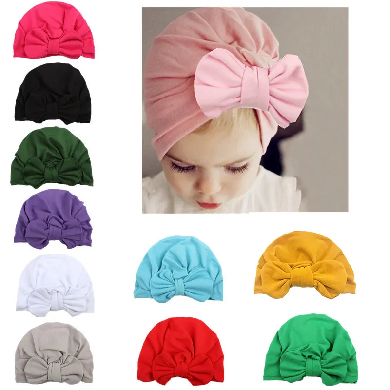 

1 Pcs Baby Cotton Little Bowknot Hat Women Caps Girls Newborn Turban Knot Kids Headwear Hair Accessories Baby Girl Turband