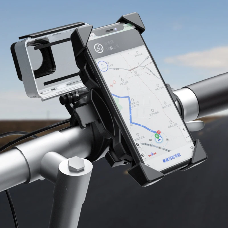 

Держатель для телефона ALLOMN из АБС-силикона, черный Кронштейн для руля велосипеда, фотоаппарата, электромобиля, мотоцикла