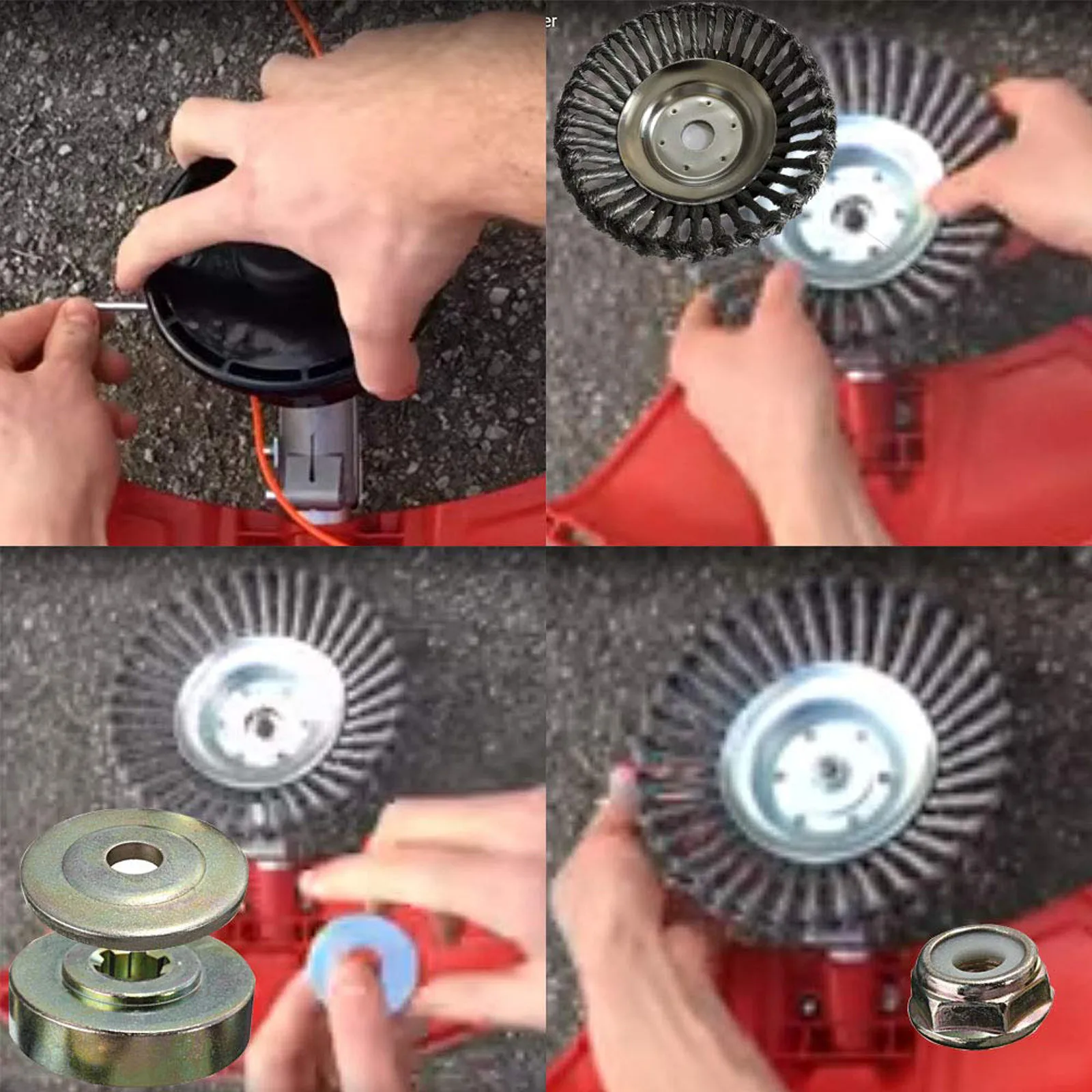 Стальное проволочное колесо садовая щетка для сорняков газонокосилка триммер