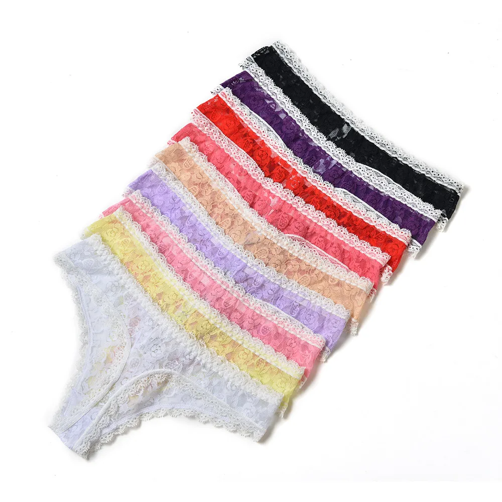 Кружевные женские стринги 9 цветов нижнее белье трусы брифы для девушек T back 2018