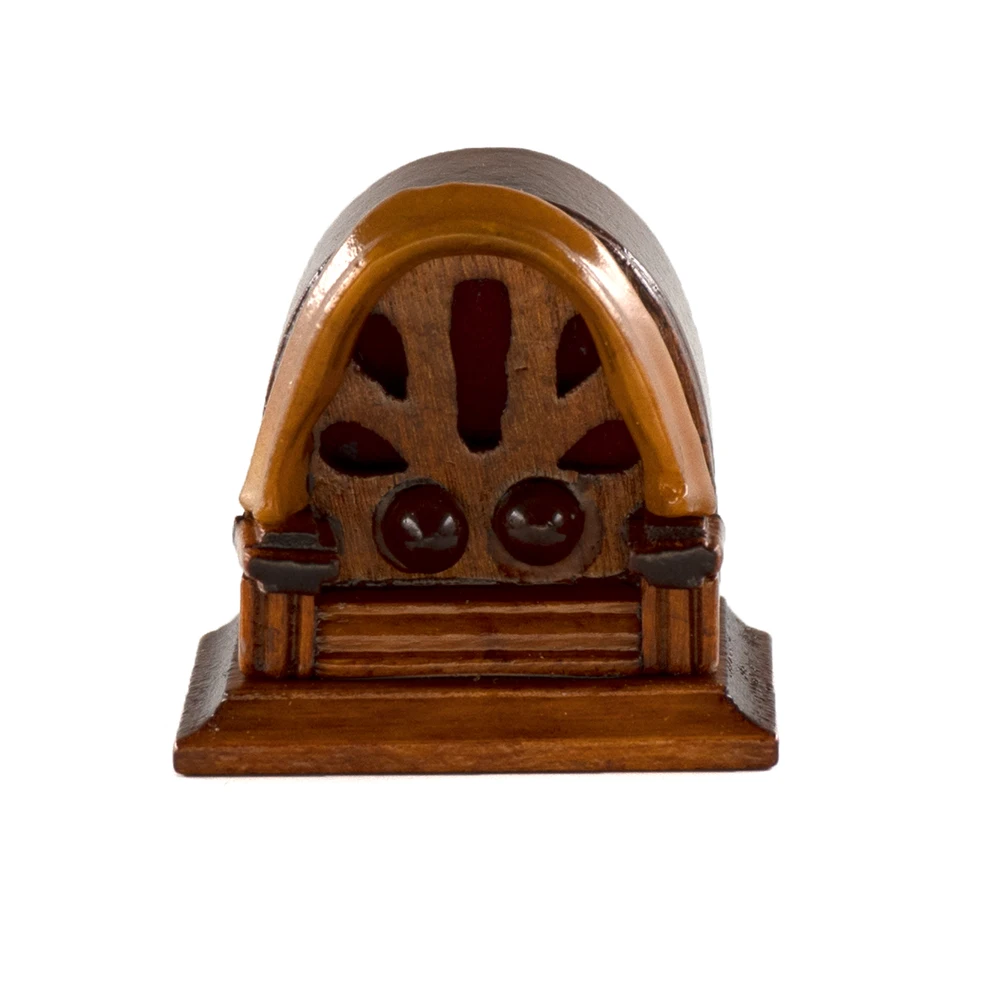 

1/12 Dollhouse Miniature Accessories Mini Wooden Radio Box Simulation Model Toys for Doll House Decoration