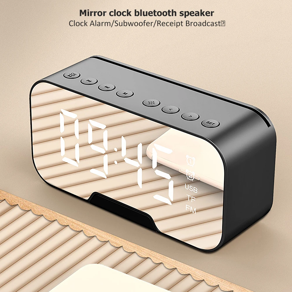 СВЕТОДИОДНЫЙ беспроводной Bluetooth-динамик s 3 Вт Fm-радио с цифровым будильником