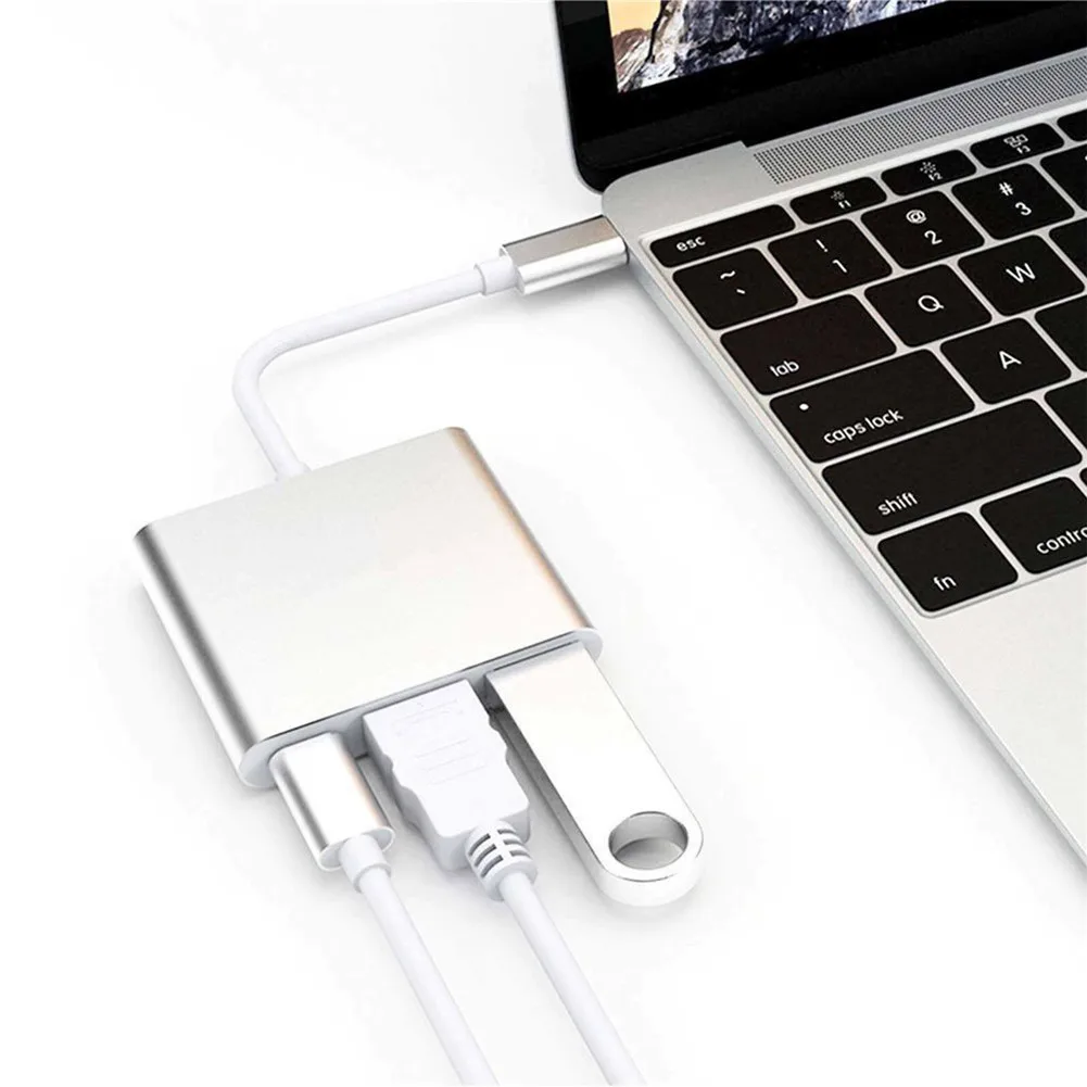 Кабель адаптер USB Type C для 4K HDMI 3 в 1 концентратор ПК ноутбука компьютера JHP