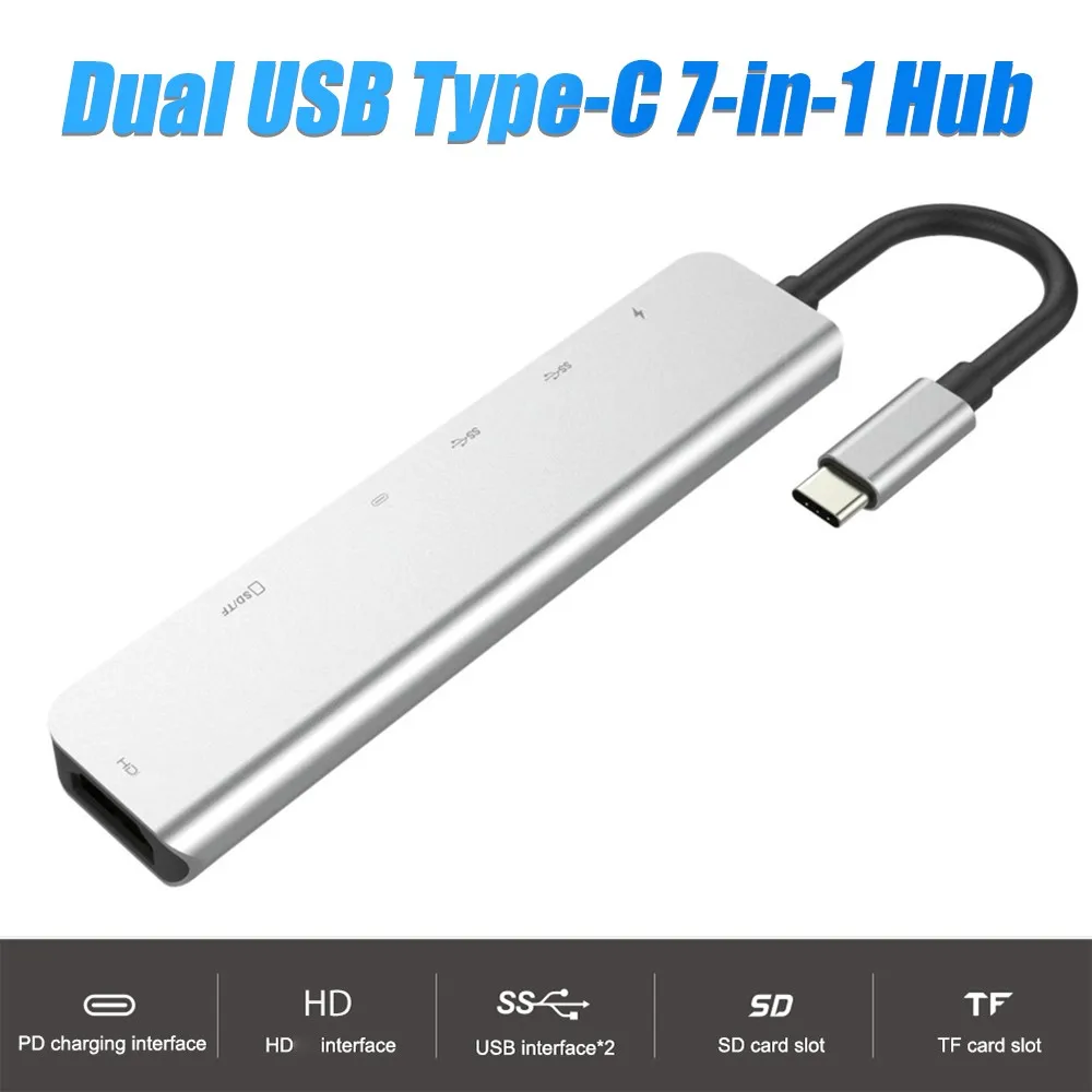

USB-хаб 7 в 1, USB 3,0, 4K /SD/TF