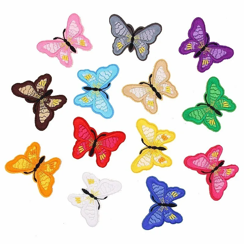 

Mix Iron on Bird Patches for Clothing Multicolor Butterfly Full Embroidery Patch Appliques Badge Stickers for Clothes