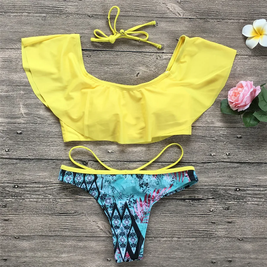 Бикини-стринги женский купальник пуш-ап сексуальный бандо бикини Женский