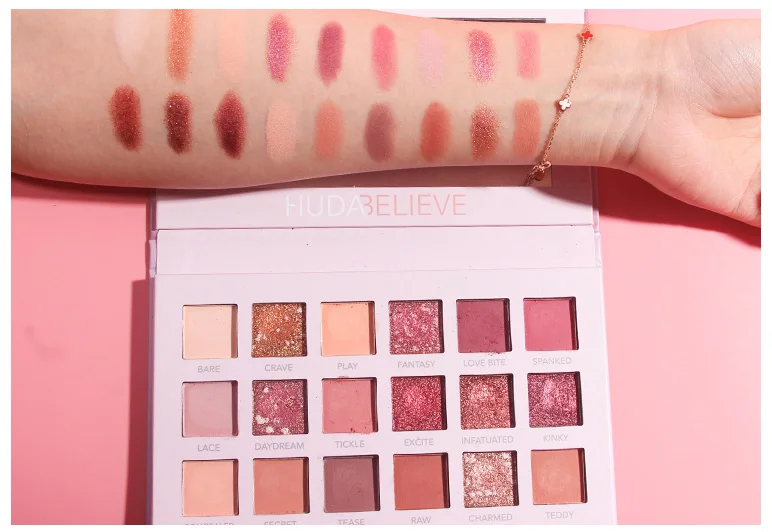 18 color eye shadow red book pink pearl matte beautiful shadow. makeup eyeshadow palette duochrome |