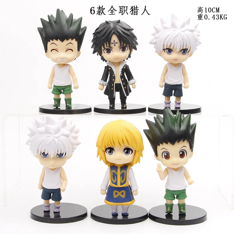 

6pcs Anime Hunter X Hunter Figure 11cm Gon Freecss Killua Zoldyck Curarpikt Hisoka Model Collectible Toy for Kids Boy Xmas Gifts