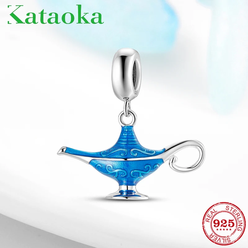 Новый сверкающий CZ 925 Серебряные сны сбылись Аладдин лампа амулеты бусины