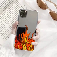 fashion flame fire pattern phone case for iphone 7 8 plus se 2020 12 mini 11 13 pro max x xs max xr soft clear transparent cover