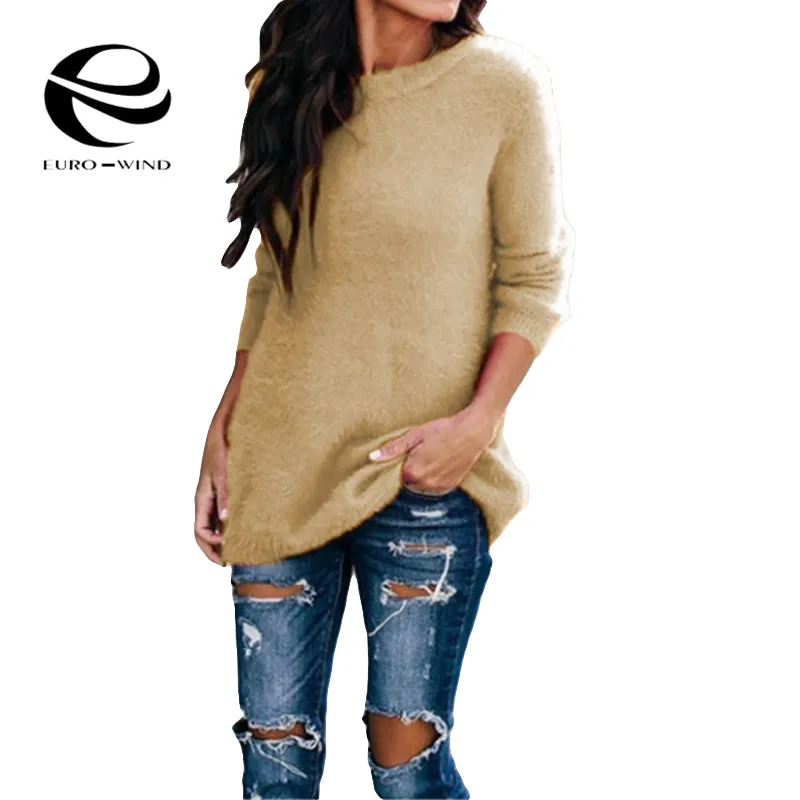Плюс размер 5XL осень зима Повседневный длинный рукав Однотонный свитер с круглым