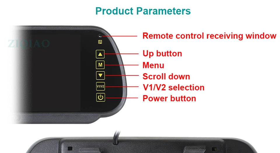 7-дюймовый TFT LCD Автомобильный Зеркальный Монитор Парковочная Система Дисплей Камера Заднего Вида Парковочная система для