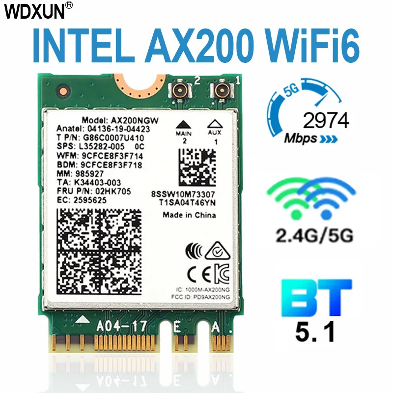 Intel ax200 wifi 6 m. 2 4g/5g bluetooth 5 0 802 Настольный комплект. Антенна адаптера беспроводной