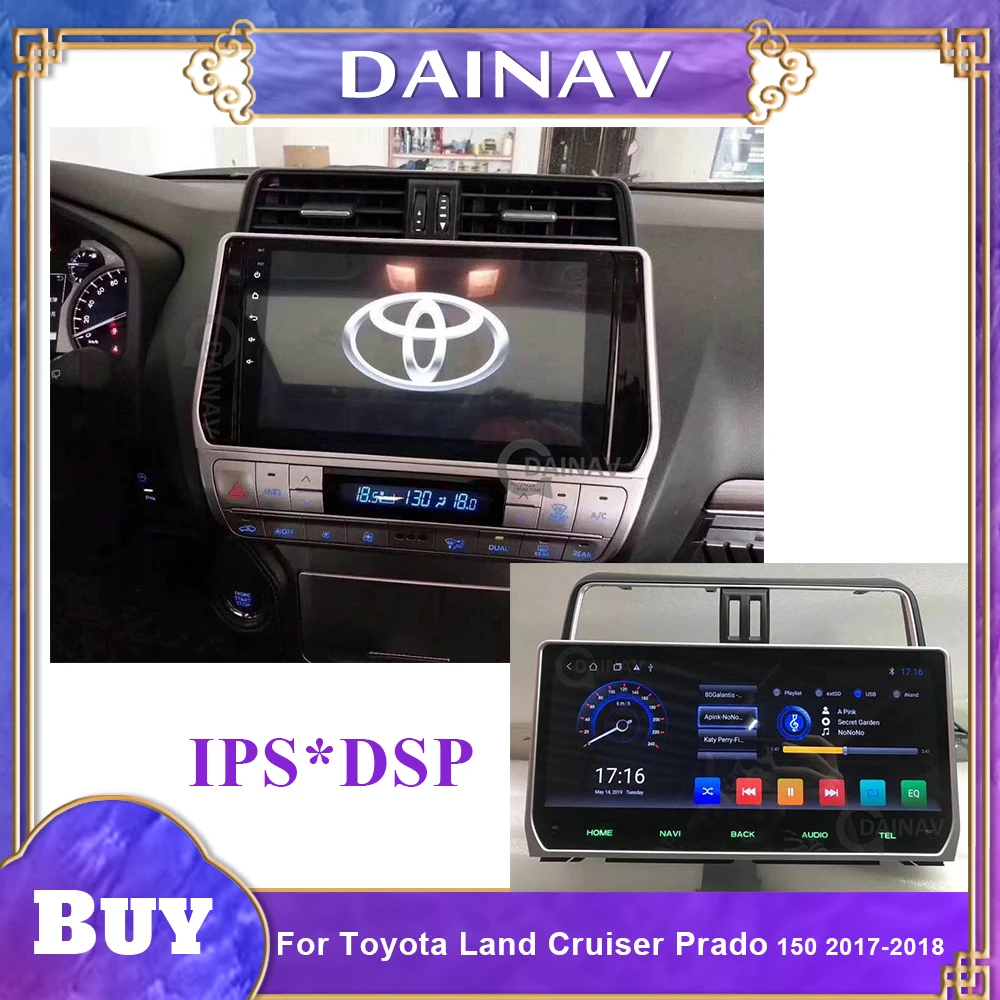 Автомагнитола 2 Din Android для Toyota Land Cruiser Prado 150 2017-2018 Стерео Авторадио проигрыватель с