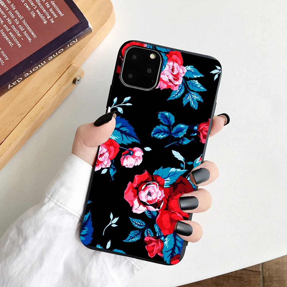 08 3D Рельефный цветок изысканный чехол s для Apple iPhone 8 7 Plus X ТПУ силиконовый мягкий чехол для iPhone 6S 5S SE XS 11Pro Max XR - Цвет: 08
