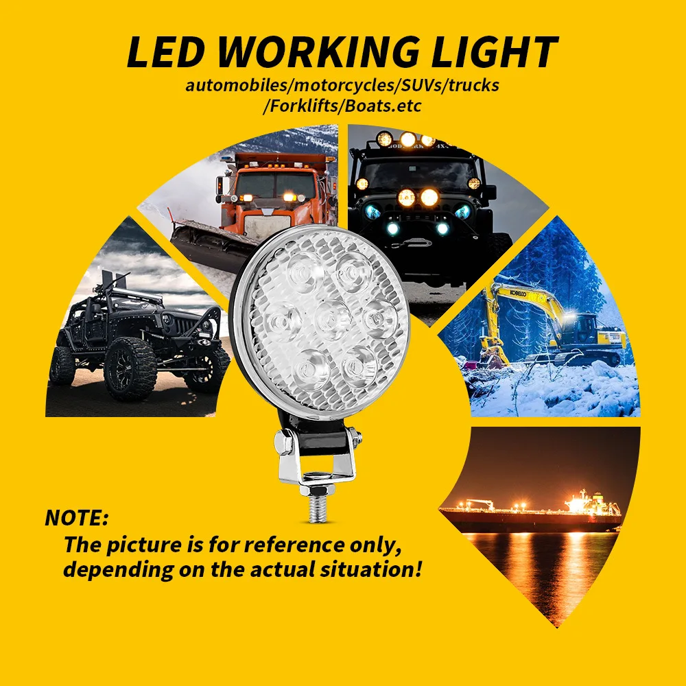 21 Вт светодиодные фары для внедорожников работы Водонепроницаемые лампы 4x4 ATV UTV