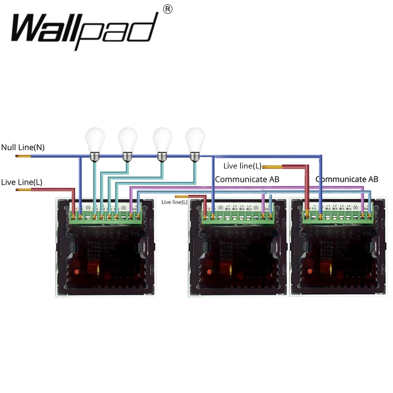 3 Gang 2 Way настенный сенсорный выключатель Wallpad переключатель включения/выключения