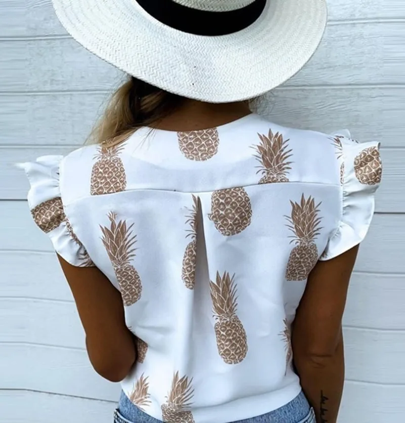 Лето 2020 женский элегантный топ для отдыха Женская милая рубашка девочек с