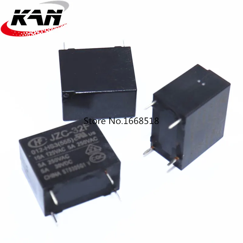 10 шт./лот Мощность реле HF32F JZC-32F-005-HS3 JZC-32F-009-HS3 JZC-32F-012-HS3 JZC-32F-024-HS3 5A 250VAC 4PIN |
